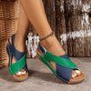 Women’s Colorblock Crossed Wedge Sandals by FitiqueFit
