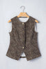 Brown Leopard Print Slim Denim Vest by Wild and Free Boutique