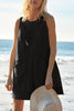 Lovelet Round Neck Sleeveless Romper with Pockets