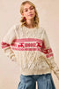 BiBi Christmas Theme Patterned Cable Knit Sweater by FitiqueFit