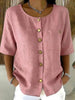 Crew-Neck 3/4 Sleeve Shirt with Metal Buttons – 7 Colors, S–3XL by FitiqueFit