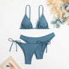 Essential Edge 3-Piece Bikini Set for Women – Solid Color High-Cut Triangle Top Two-Style Bottoms with Side Lace-Up Design & Quick-Drying Comfort – Versatile Women's Swimwear for Summer Pool Beach & Travel by Stevvex