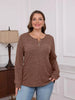 Ribbed Knit Button-Front Long Sleeve T-Shirt by Simply Love