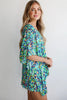 Pink Abstract Print V Neck Half Sleeve Loose Fit Tunic Blouse by Wild and Free Boutique