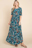 Printed Shirred Maxi Dress For Women – Flattering Shirred Maxi Dress, Comfortable Printed Maxi Dress, Chic Floral Dress, Stylish Shirred Dress, Elegant Maxi Dress, Versatile Printed Dress, Comfortable Fashion by Stevvex