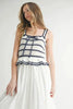 Crochet Stripe Knit Eyelet Mix Midi Dress – Crochet Midi Dress, Stripe Knit Dress, Eyelet Mix Dress, Trendy Midi Dress, Versatile Midi Dress by Stevvex