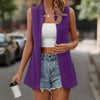 Women’s Sleeveless Stand-Collar Vest Cardigan by FitiqueFit