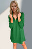 Double Take Textured Zip Long Sleeve Dress Classic Zip-Up Dress for Women Comfortable Outdoor Dress by Stevvex