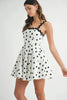 Polka Dot Mini Dress with Ricrac Trim Strap – Fun Polka Dot Pattern, Fluttering, Unique Ricrac Trim Strap, Playful and Stylish Mini Dress, Versatile Summer Dress by Stevvex