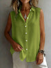 Women's Solid Color Lapel Sleeveless Top by FitiqueFit