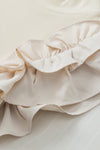 Ruffle Flutter Sleeve Mock Neck Ribbed Top