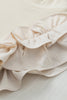 Ruffle Flutter Sleeve Mock Neck Ribbed Top