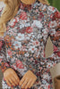 Printed Long Sleeve Midi Slim Dress