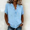 V-Neck Ruffle Sleeve Solid Color Top | Asymmetric Linen Blend by FitiqueFit