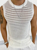 Men's Round Neck Hollow Out Sleeveless Knit Top