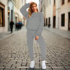 👚 Women's Solid Color Round Neck Pullover Sweatshirt & Pants Set by FitiqueFit