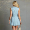 Women's Asymmetrical Sleeveless Mini Dress – Slim Fit Polo Neck by FitiqueFit