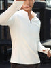 Men's Plus Size Quarter Zip Long Sleeve Active T-Shirt by Simply Love
