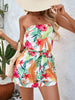 Tropical Print Strapless Elastic Waist Romper by Wild and Free Boutique