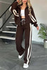 Women’s Y2K Striped Zip-Top Jacket – Retro Track Sports Suit by FitiqueFit