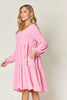 Light Green Double Take Full Size V-Neck Sleeve Tiered Dress with Pockets Elegant & Comfortable Casual Dress by Stevvex