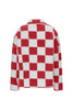 Elegant Checkered Snap Down Long Sleeve Teddy Jacket Soft & Warm Colorful Jacket by Stevvex