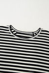 Stripe Batwing Sleeve Round Neck Oversized Top