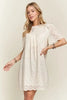 Ruffled Eyelet Round Neck Summer Dress For Women – Elegant Feminine Eyelet Dress with Ruffled Details for Garden Parties & Special Occasions by Stevvex