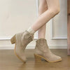 Women’s Retro Sock Cuff Booties – Stylish Ankle Boots with Stretch Cuff by FitiqueFit