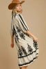 Vintage Cream Printed Midi Dress Timeless & Elegant Dress For Women Classic Design Dress by Stevvex