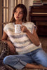SO ME Soft Fuzzy Multi-Color Stripe Cozy Sweater Top by FitiqueFit