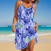 Sea Turtle Print Sleeveless Bohemian Beach Dress | Knee Length by FitiqueFit