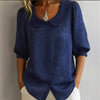 Women's Loose-Fit Retro 3D Embroidered Floral Shirt – Buttoned Casual Top by FitiqueFit