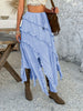 Devine Slit Drawstring Ruffled Skirt