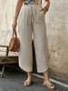 🌿 Women's Cotton-Linen Cropped Drawstring Pants by FitiqueFit