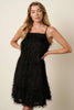 Feather Ruffle Hem Mini Cami Dress For Women – Ruffled Mini Dress, Cami Dress, Feather Detail Dress, Playful Mini Dress, Warm Weather Dress by Stevvex