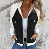 Women's Denim Patchwork Zip-Up Jacket by FitiqueFit