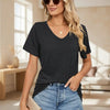 🌼 Women's V-Neck Pleated Loose-Fit T-Shirt – Effortless Summer Elegance by FitiqueFit