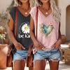 2-Pack Wildflowers Graphic Print V-Neck Tee Tops by FitiqueFit