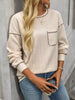 Casual Pocket Detail Long Sleeve T-Shirt by Simply Love