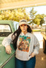Cactus Motel Raw Cut V-neck Western Graphic Sweatshirt by Wild Junkie