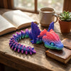 3D Printed Articulated Cinderwing Dragon Multicolor Fantasy Collectible With Flexible Movement by Everyday Customs Co.