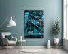 Blue Stairs Glass Wall Art by Insigneart USA