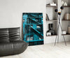 Blue Stairs Glass Wall Art by Insigneart USA