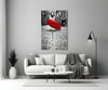 Red Umbrella Glass Wall Art by Insigneart USA