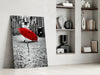 Red Umbrella Glass Wall Art by Insigneart USA
