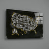 Map of USA Glass Wall Art by Insigneart USA