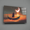 Red Moon Glass Wall Art by Insigneart USA