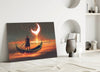 Red Moon Glass Wall Art by Insigneart USA