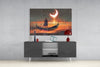 Red Moon Glass Wall Art by Insigneart USA